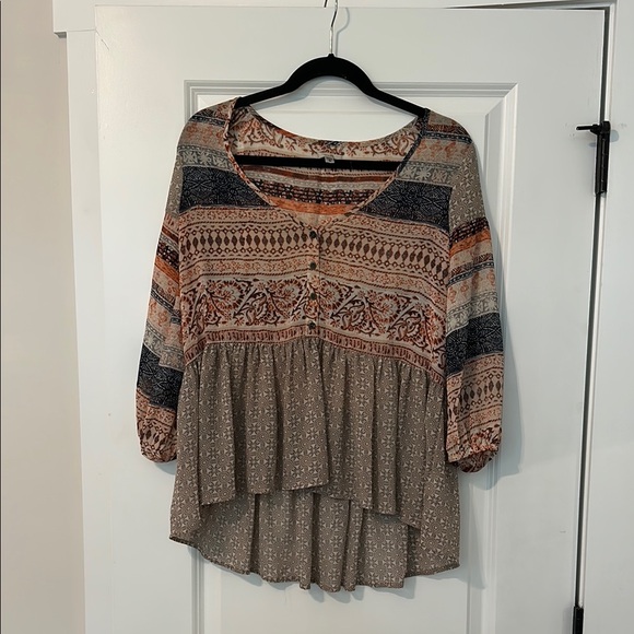 Ecote Multicolor Bohemian Blouse - Picture 1 of 3
